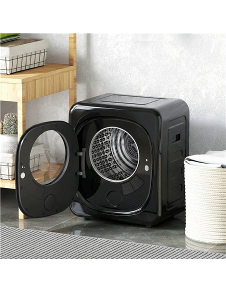 HOMCOM 4kg Vented Tumble Dryer with 5 Drying Mode, 800W Compact Freestanding Front Tumble Dryer, Black - pic 203815 | FastDaddyshop