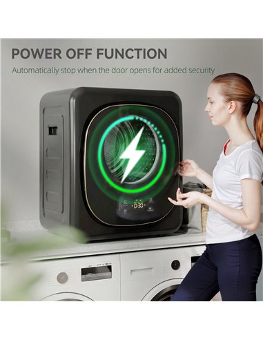 HOMCOM 4kg Vented Tumble Dryer with 5 Drying Mode, 800W Compact Freestanding Front Tumble Dryer, Black