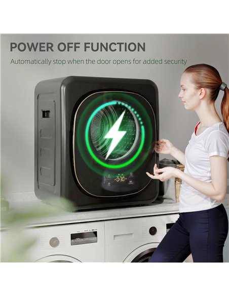HOMCOM 4kg Vented Tumble Dryer with 5 Drying Mode, 800W Compact Freestanding Front Tumble Dryer, Black - pic 203819 | FastDaddyshop