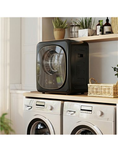HOMCOM 4kg Vented Tumble Dryer with 5 Drying Mode, 800W Compact Freestanding Front Tumble Dryer, Black