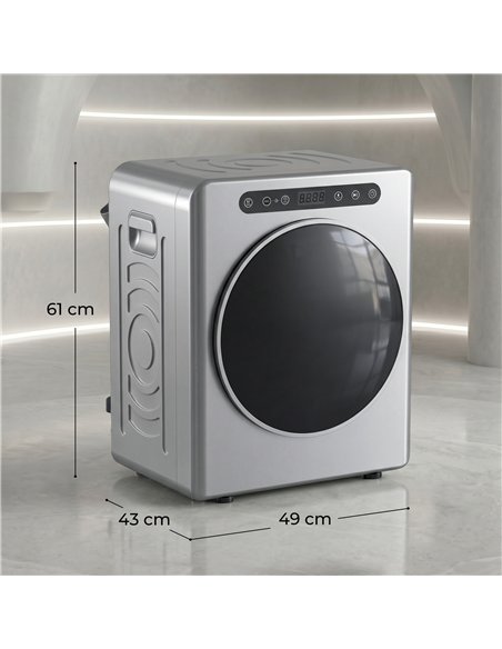 HOMCOM 5 kg Compact 40-60℃  Tumble Dryer - Silver Tone - pic 203825 | FastDaddyshop