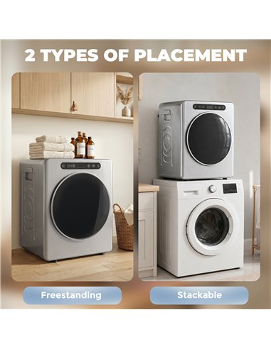 HOMCOM 5 kg Compact 40-60℃  Tumble Dryer - Silver Tone