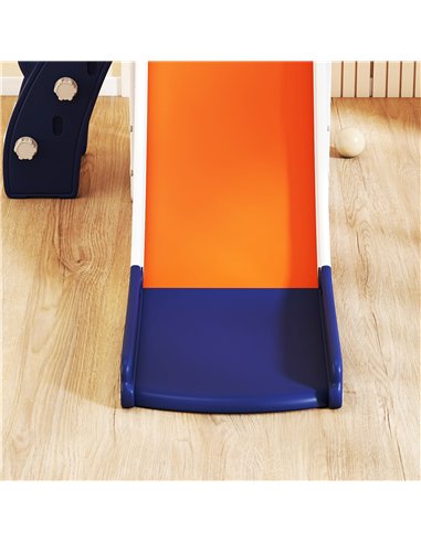 AIYAPLAY 5 in 1 Kids Slide Set with Basketball Hoop, Climbing Frame, Telescope, Storage Box for Toddlers Ages 1-3, Orange