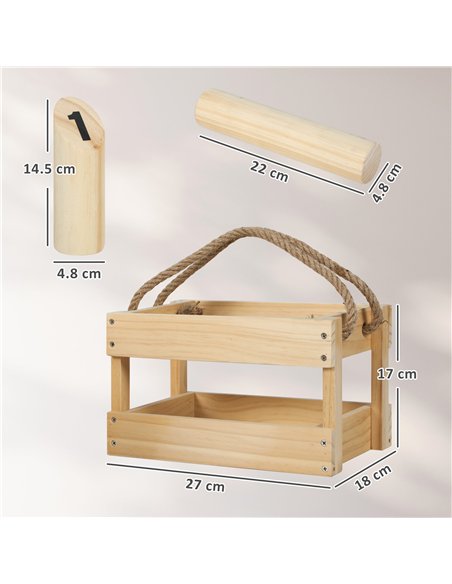 SPORTNOW Molkky Game, Wooden Skittles Throwing Game with 12 Skittles, 1 Throwing Pin and Carrying Box, Outdoor Games for Adults, - pic 203897 | FastDaddyshop