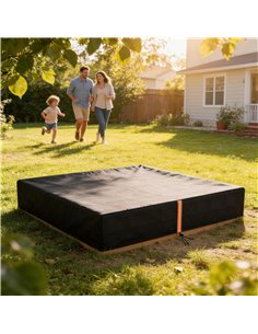 AIYAPLAY Sandbox Cover, Square Sandpit Cover Waterproof Dustproof UV Protection, Sandbox Canopy with Drawstring and Elastic Band 2