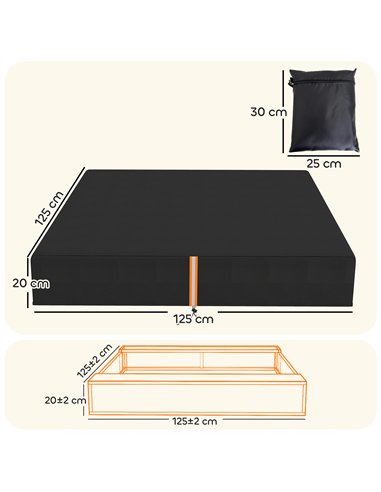 AIYAPLAY Sandbox Cover, Square Sandpit Cover Waterproof Dustproof UV Protection, Sandbox Canopy with Drawstring and Elastic Band