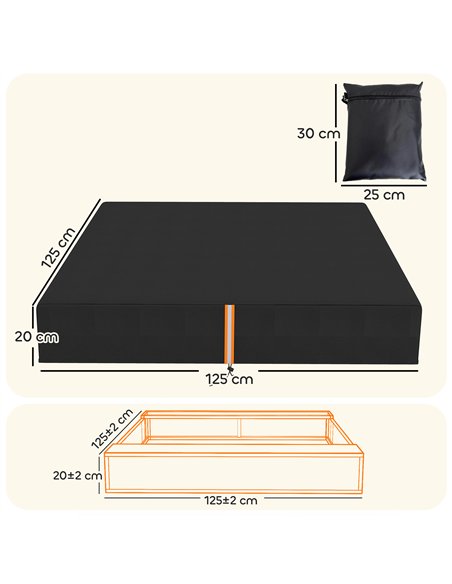 AIYAPLAY Sandbox Cover, Square Sandpit Cover Waterproof Dustproof UV Protection, Sandbox Canopy with Drawstring and Elastic Band - pic 203906 | FastDaddyshop