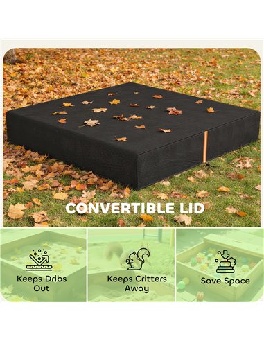 AIYAPLAY Sandbox Cover, Square Sandpit Cover Waterproof Dustproof UV Protection, Sandbox Canopy with Drawstring and Elastic Band