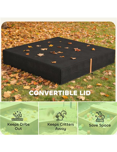 AIYAPLAY Sandbox Cover, Square Sandpit Cover Waterproof Dustproof UV Protection, Sandbox Canopy with Drawstring and Elastic Band - pic 203909 | FastDaddyshop
