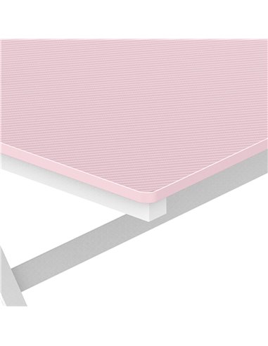 HOMCOM Z-Shaped Racing Style Gaming Desk with 2 Cable Managements, Pink