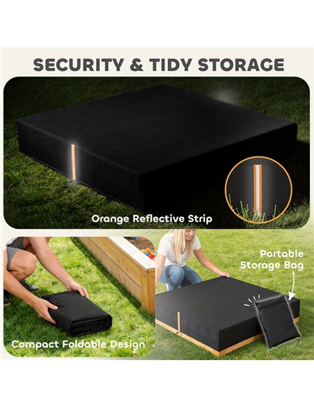 AIYAPLAY Sandbox Cover, Square Sandpit Cover Waterproof Dustproof UV Protection, Sandbox Canopy with Drawstring and Elastic Band - pic 203910 | FastDaddyshop