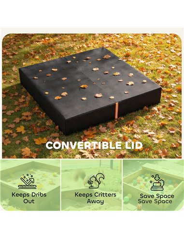 AIYAPLAY Sandbox Cover, Square Sandpit Cover Waterproof Dustproof UV Protection, Sandbox Canopy with Drawstring and Elastic Band