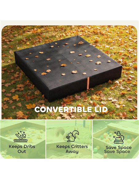 AIYAPLAY Sandbox Cover, Square Sandpit Cover Waterproof Dustproof UV Protection, Sandbox Canopy with Drawstring and Elastic Band - pic 203918 | FastDaddyshop