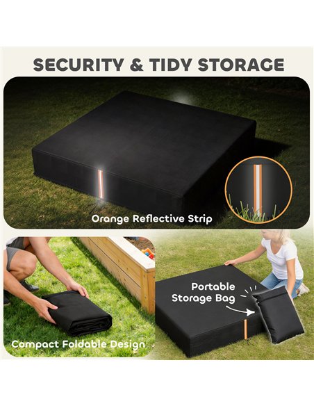AIYAPLAY Sandbox Cover, Square Sandpit Cover Waterproof Dustproof UV Protection, Sandbox Canopy with Drawstring and Elastic Band - pic 203919 | FastDaddyshop