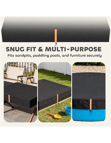 AIYAPLAY Sandbox Cover, Square Sandpit Cover Waterproof Dustproof UV Protection, Sandbox Canopy with Drawstring and Elastic Band - pic 203920 | FastDaddyshop