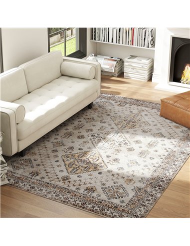 HOMCOM Vintage Area Rug, Non-Slip Washable Rug, Flannel Floor Carpet for Living Room, Bedroom, Dining Room, Home Office, 290 x 2