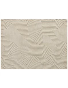 HOMCOM Modern Geometric Rug, Thick & Plush, Non-Slip, 230 x 160 cm, Cream, Living Room, Bedroom, Office