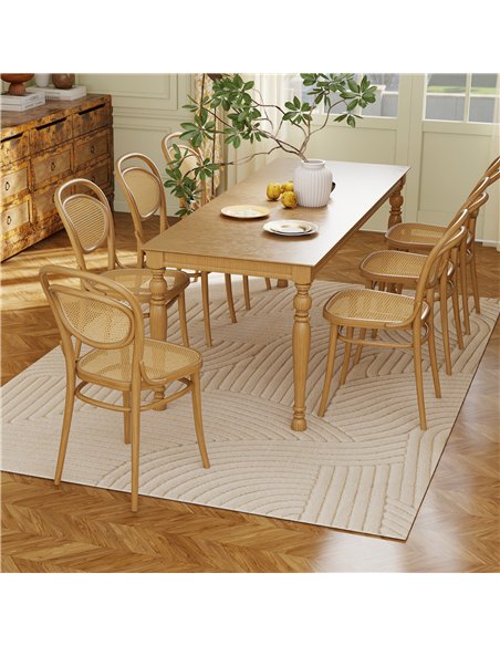 HOMCOM Modern Geometric Rug, Thick & Plush, Non-Slip, 230 x 160 cm, Cream, Living Room, Bedroom, Office - pic 203955 | FastDaddyshop
