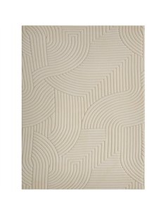 HOMCOM Modern Geometric Rug, Thick Plush, Non-Slip, 160 x 120 cm, Cream, Living Room, Bedroom, Office