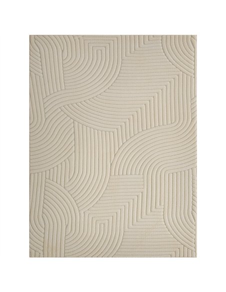 HOMCOM Modern Geometric Rug, Thick Plush, Non-Slip, 160 x 120 cm, Cream, Living Room, Bedroom, Office - pic 203958 | FastDaddyshop