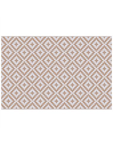 Outsunny Reversible Outdoor RV Rug, Patio Floor Mat, 274 x 182 cm Plastic Straw Rug for Garden, terrace, Beach, Camping, Coffee 