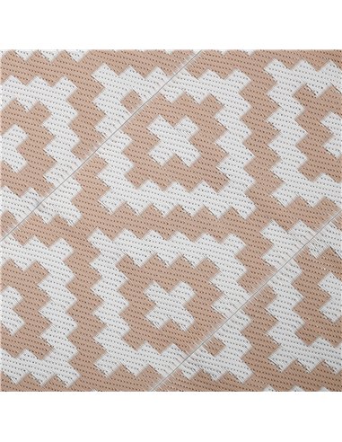 Outsunny Reversible Outdoor RV Rug, Patio Floor Mat, 274 x 182 cm Plastic Straw Rug for Garden, terrace, Beach, Camping, Coffee 