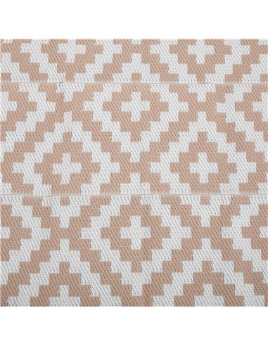 Outsunny Reversible Outdoor RV Rug, Patio Floor Mat, 274 x 182 cm Plastic Straw Rug for Garden, terrace, Beach, Camping, Coffee 