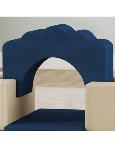 AIYAPLAY 7 Piece Kids Soft Play Set with Detachable Cover, Baby Indoor Climb and Crawl Foam Toy for Toddlers, Dark Blue