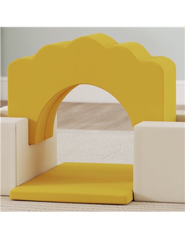 AIYAPLAY 7 Piece Kids Soft Play Set with Detachable Cover, Baby Indoor Climb and Crawl Foam Toy for Toddlers, Yellow