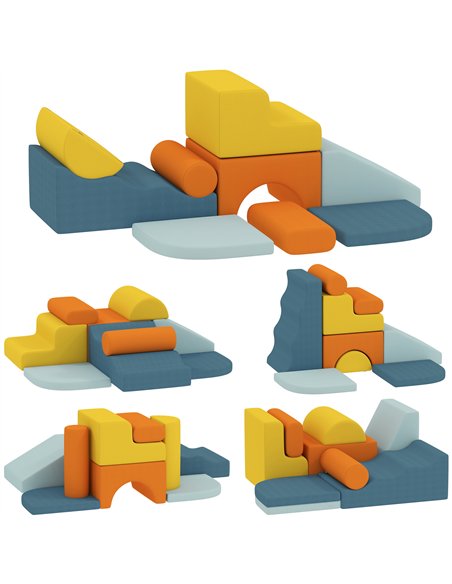 AIYAPLAY 9-Piece Soft Play Set, Kids Soft Play Foam Blocks with Detachable Cover for Climbing and Crawling - pic 204003 | FastDaddyshop