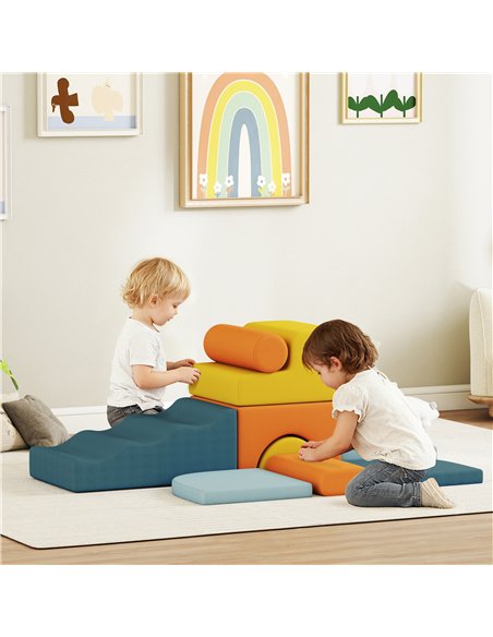 AIYAPLAY 9-Piece Soft Play Set, Kids Soft Play Foam Blocks with Detachable Cover for Climbing and Crawling - pic 204004 | FastDaddyshop