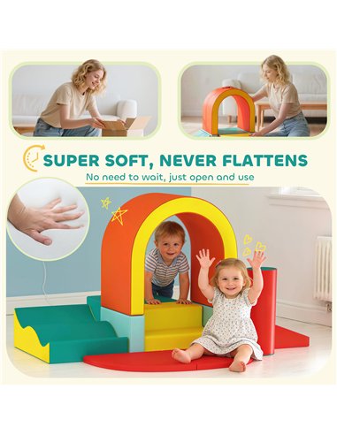 AIYAPLAY Kids Soft Play Set, 10PCs PU Leather Foam Climbing Blocks for Climb and Crawl, Educational Toys for Motor Development