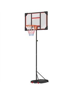 AIYAPLAY Basketball Hoop Outdoor Indoor, 210-260cm Height Adjustable Basketball Hoop with Wheels, Larger Base, for 6+ Years, Red