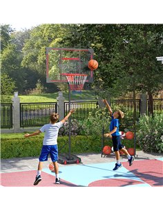 AIYAPLAY Basketball Hoop Outdoor Indoor, 210-260cm Height Adjustable Basketball Hoop with Wheels, Larger Base, for 6+ Years, Red 2