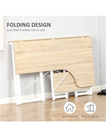 HOMCOM L-Shaped Folding Computer Study Desk, with 2 Shelves, Oak Tone - pic 20405 | FastDaddyshop