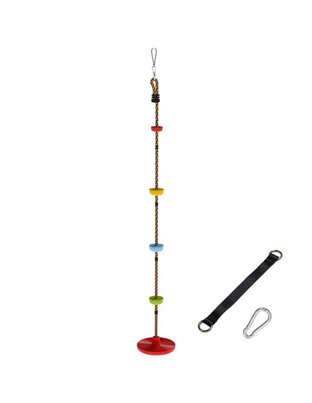 AIYAPLAY Climbing Rope, Kids Tree Swing Kit with Platforms and Disc Swings Seat, Obstacle Course Kids for Garden, Red - pic 204057 | FastDaddyshop