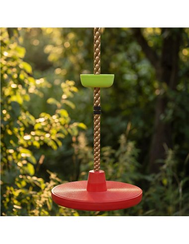 AIYAPLAY Climbing Rope, Kids Tree Swing Kit with Platforms and Disc Swings Seat, Obstacle Course Kids for Garden, Red
