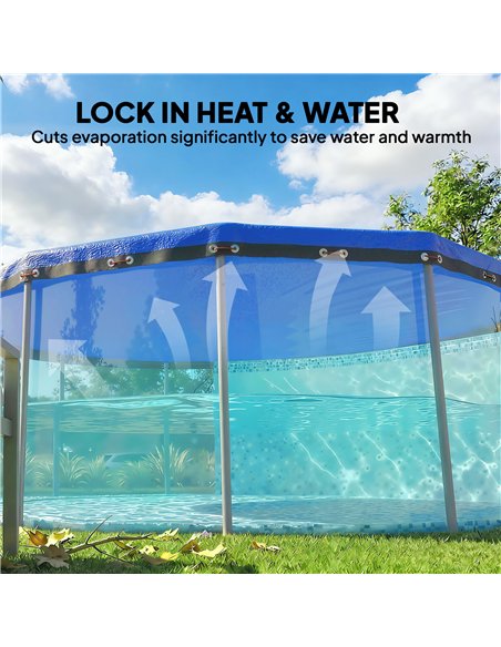 Outsunny Round Pool Cover, 10 ft Waterproof Swimming Pool Cover with Secure Rope, Tightener for Above Ground Pools, Blue - pic 204073 | FastDaddyshop