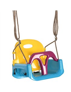Outsunny 3 in 1 Detachable Kids Swing Seat with Seatbelt, Adjustable Rope for Indoor, Outdoor, Light Blue