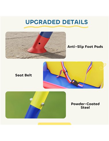 AIYAPLAY 3 in 1 Toddler Swing Set, Folding Child Swing Set with Seat Belt, Adjustable Seat for Outdoor Indoor, Blue
