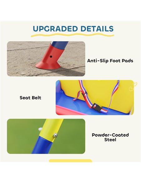 AIYAPLAY 3 in 1 Toddler Swing Set, Folding Child Swing Set with Seat Belt, Adjustable Seat for Outdoor Indoor, Blue - pic 204099 | FastDaddyshop