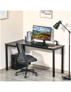 HOMCOM L-Shaped Computer Gaming Desk with Cable Management, Black 2