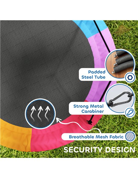 AIYAPLAY Tree Swing Seat, 120cm Kids Saucer Swing with Adjustable Ropes and Tree Straps, 300kg Capacity, Multicolour - pic 204132 | FastDaddyshop