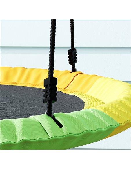 AIYAPLAY Tree Swing Seat, 120cm Kids Saucer Swing with Adjustable Ropes and Tree Straps, 300kg Capacity, Multicolour - pic 204137 | FastDaddyshop