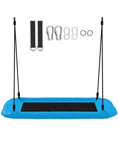 AIYAPLAY Nest Swing with Adjustable Ropes and Tree Straps, Basket Swing for Kids, 300KG Capacity for Indoor Outdoor, Blue