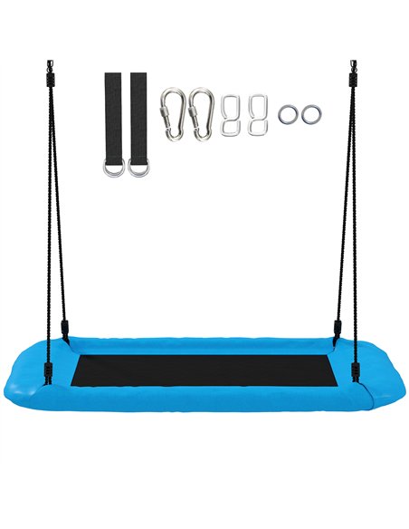 AIYAPLAY Nest Swing with Adjustable Ropes and Tree Straps, Basket Swing for Kids, 300KG Capacity for Indoor Outdoor, Blue - pic 204138 | FastDaddyshop