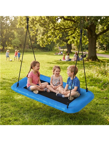 AIYAPLAY Nest Swing with Adjustable Ropes and Tree Straps, Basket Swing for Kids, 300KG Capacity for Indoor Outdoor, Blue - pic 204139 | FastDaddyshop