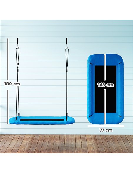 AIYAPLAY Nest Swing with Adjustable Ropes and Tree Straps, Basket Swing for Kids, 300KG Capacity for Indoor Outdoor, Blue - pic 204140 | FastDaddyshop