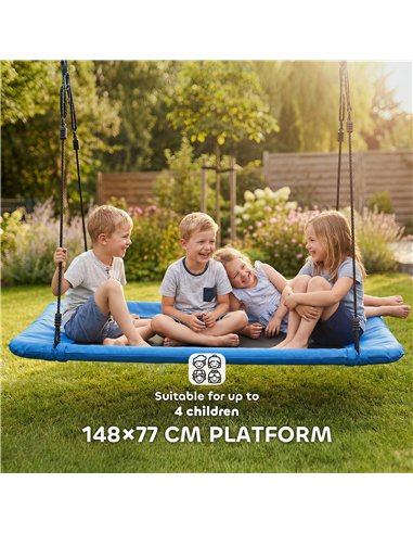 AIYAPLAY Nest Swing with Adjustable Ropes and Tree Straps, Basket Swing for Kids, 300KG Capacity for Indoor Outdoor, Blue