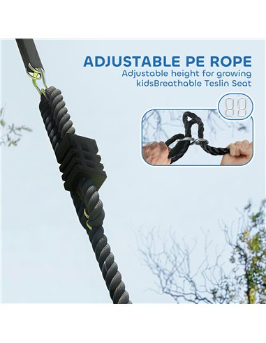AIYAPLAY Nest Swing with Adjustable Ropes and Tree Straps, Basket Swing for Kids, 300KG Capacity for Indoor Outdoor, Blue